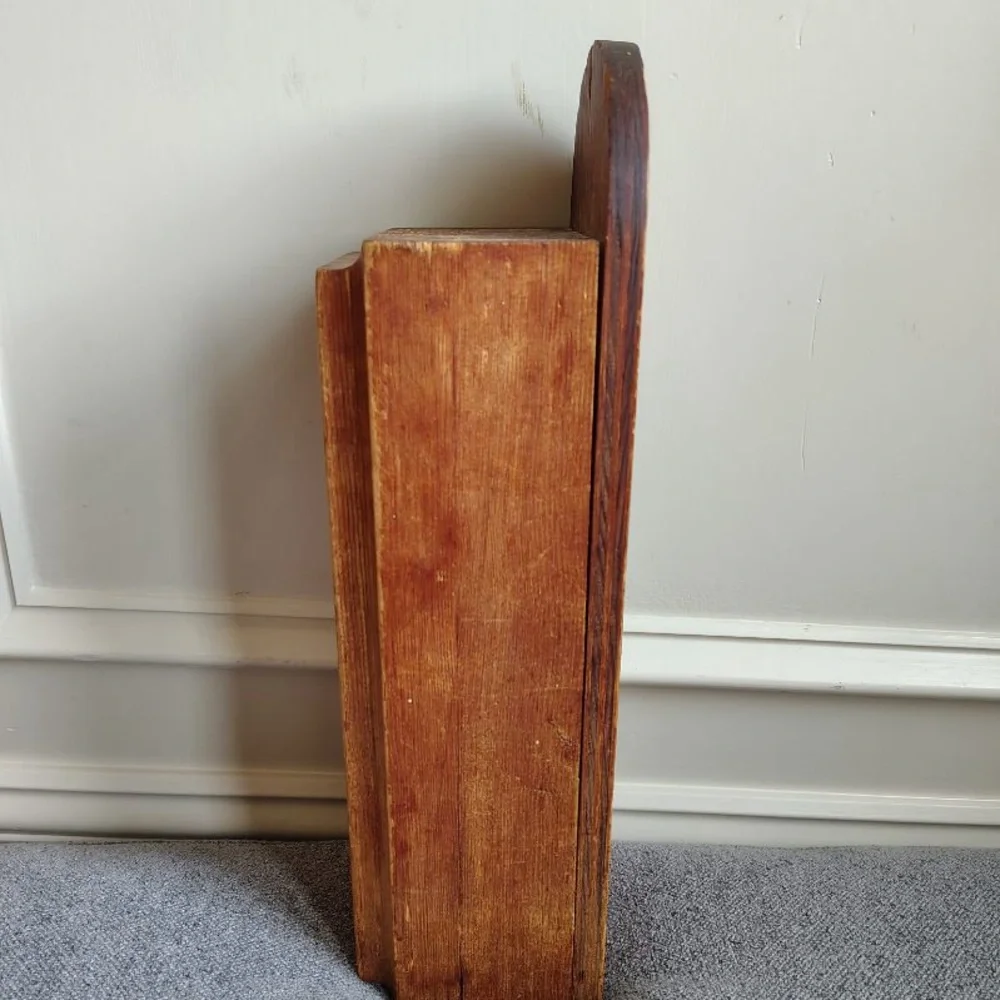 Vintage Wooden Wall-Mounted Knife Holder Brown Well Loved Primitive Farmhouse